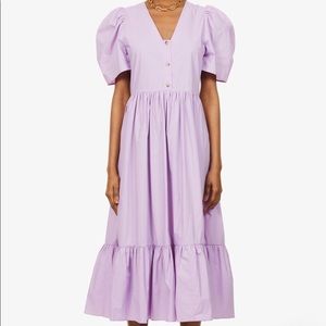 Rhode Nisha cotton poplin maxi dress in XS (Light Purple)
